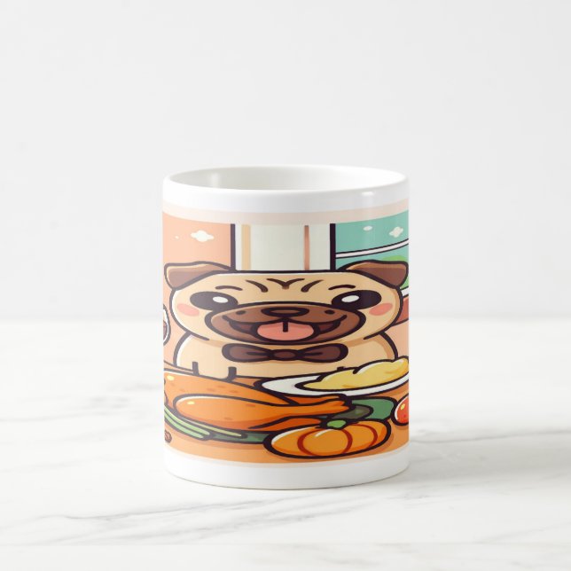 Caneca De Café Kawaii Pugsgiving Mug – Feast Mode Activated! (Centro)
