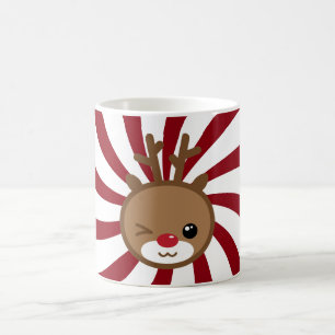 Caneca De Café Kawaii Reindeer Christmas Mug