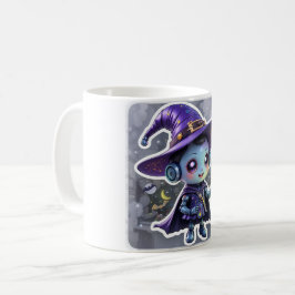 Caneca De Café Kawaii Robot Witg Mug Cute Halloween
