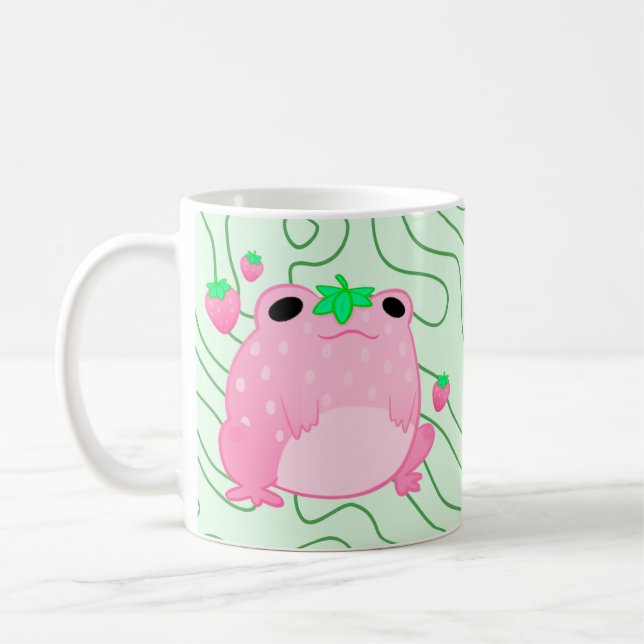 Caneca De Café Kawaii Strawberry Sapo Sofcore (Esquerda)