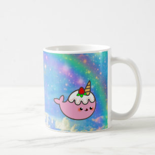 Caneca De Café Kawaii Strawberry Shortcake Narwhal