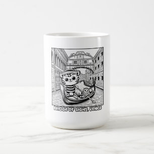 Caneca De Café Kawaii Tiger na Ponte de Veneza dos Orelhos