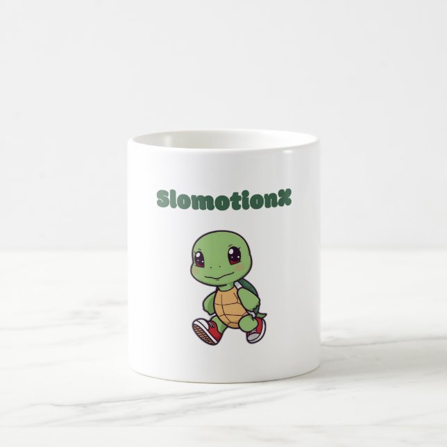 Caneca De Café Kawaii Turtle Mug - Cute Slomotionx Cartum (Centro)
