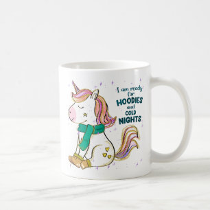 Caneca De Café Kawaii Unicorn Inverno e Hoodies