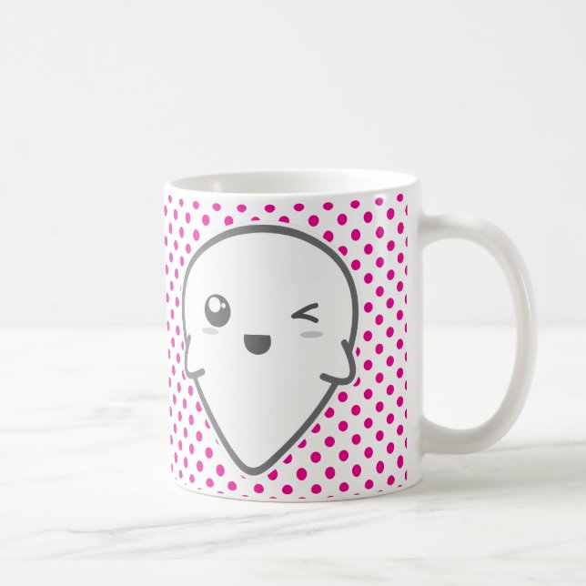 Caneca De Café Kawaii Winking Ghost Mug (Direita)