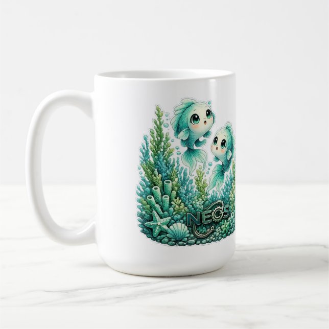 Caneca De Café Kawaii Zodíaco Neos Peixes (Esquerda)