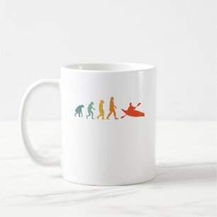 Caneca De Café Kayak Evolution Retro Kayaker Paddling Esporte