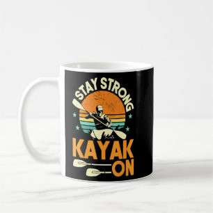 Caneca De Café Kayaking Continue Forte Kayak No Sunset Da Volta V