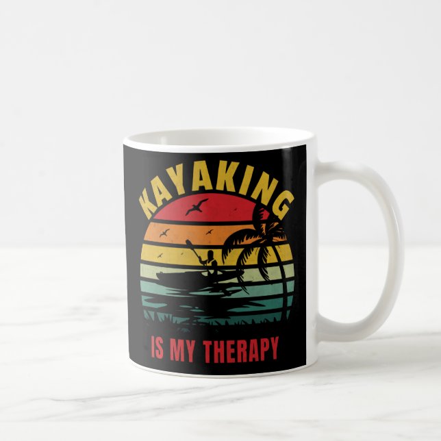 Caneca De Café Kayaking É Minha Terapia Lá Fora Design (Direita)