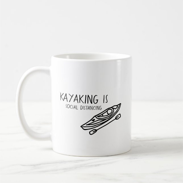 Caneca De Café Kayaking é um distanciamento social (Esquerda)
