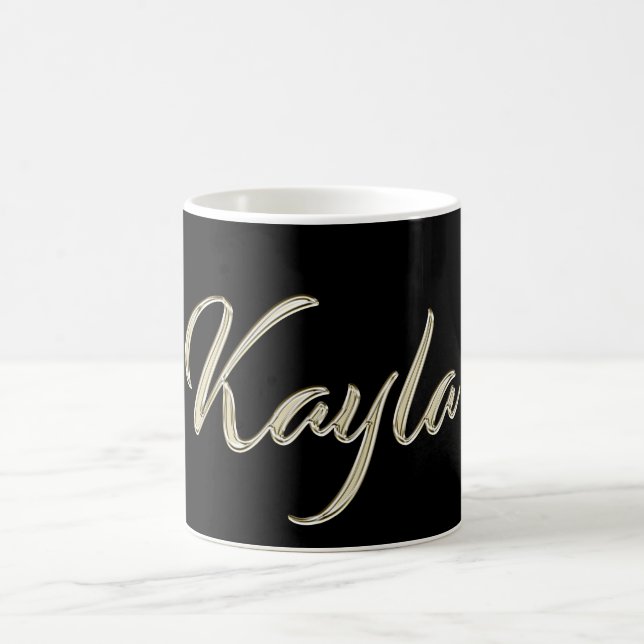 Caneca De Café Kayla white gold Handwriting Tasse Kaffeetasse (Centro)