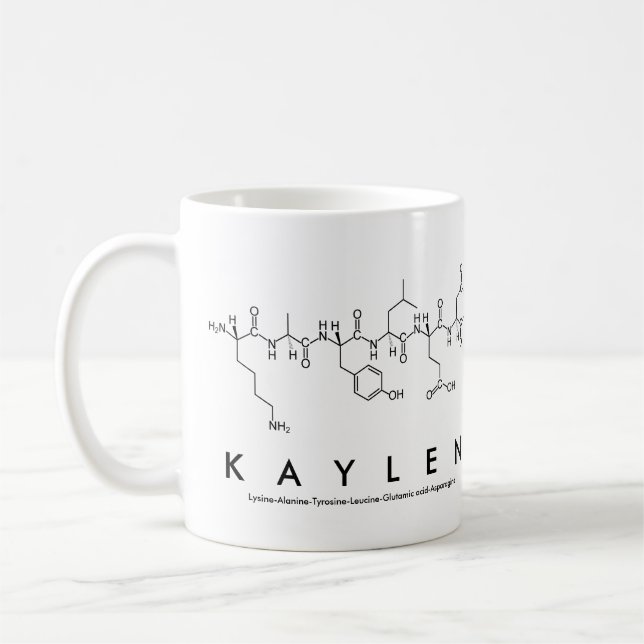 Caneca De Café Kaylen nome do peptídeo (Esquerda)