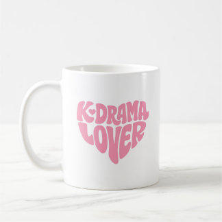 Caneca De Café Kdrama Lover Simple Minimal Pink Heart Typography