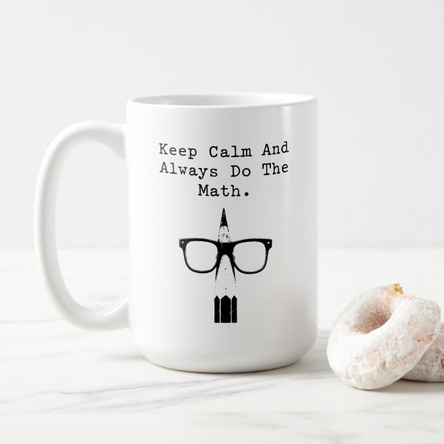 Caneca De Café Keep Calm and Always Do The Math Fun Design (Com Donut)
