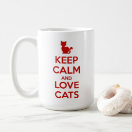 Caneca De Café Keep Calm and Love Cats