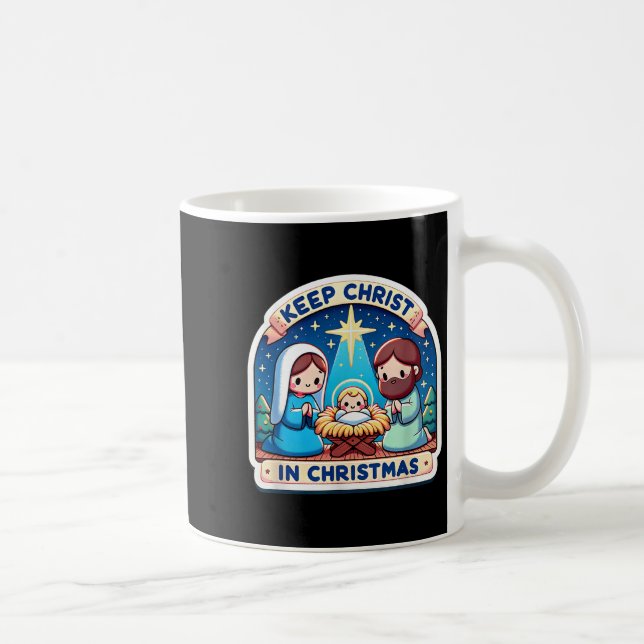 Caneca De Café Keep Christ In Christmas Nativity Scene Manger Jes (Direita)
