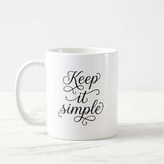 Caneca De Café Keep It Simple Minimalist Typography Coffee Mug