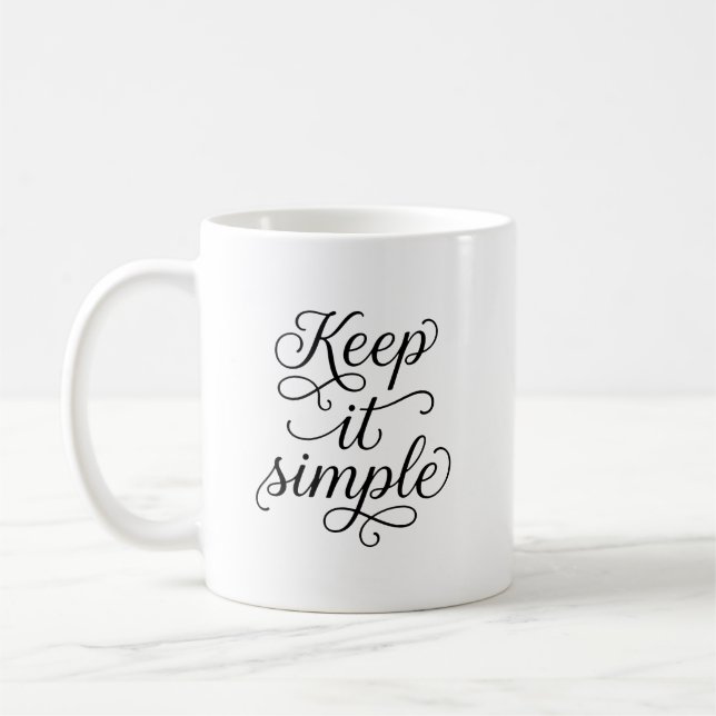 Caneca De Café Keep It Simple Minimalist Typography Coffee Mug (Esquerda)