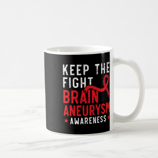 Caneca De Café Keep The Fight Brain Aneurysm Aneurysm Awareness  (Direita)