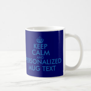 Caneca De Café KeepCalm azul escuro agride o modelo de