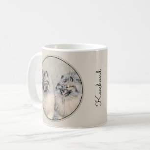 Caneca De Café Keeshond Brothers Painting - Arte Original de Cach