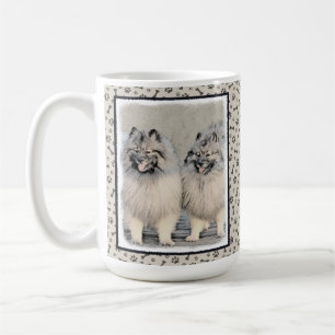 Caneca De Café Keeshond Brothers Painting - Arte Original de Cãe