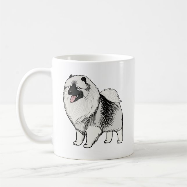 Caneca De Café Keeshond Cartoon Dog | Cute Keesie Lover (Esquerda)