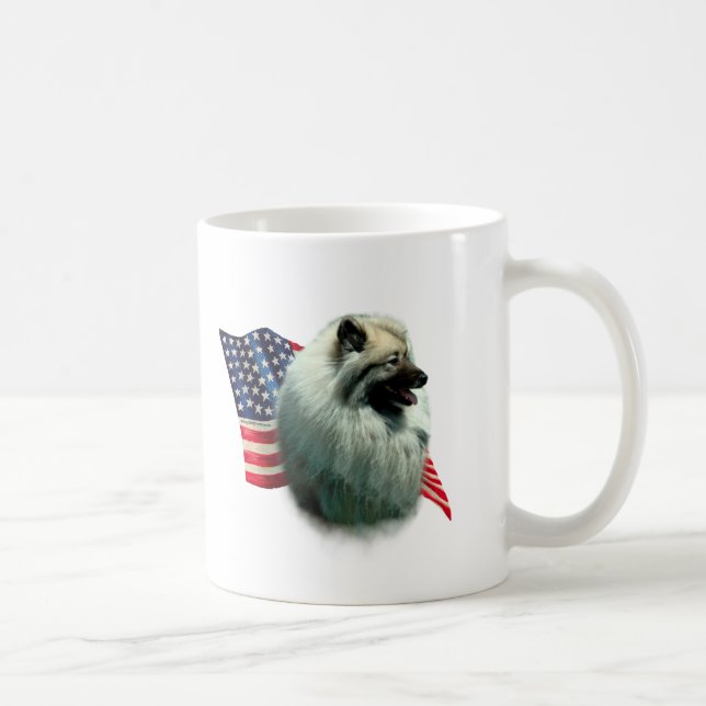 Caneca De Café Keeshond Flag (Direita)