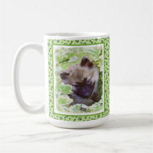 Caneca De Café Keeshond Puppy na Pintura Original