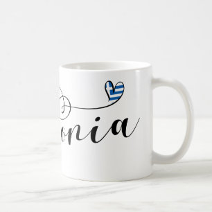 Caneca De Café Kefalonia Heart Flag, Cephalonia, Ilhas Gregas