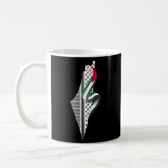 Caneca De Café Keffiyeh Palestine Mapa Árabe Shemagh Palest (Esquerda)