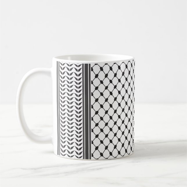 Caneca De Café Keffiyeh Palestine - Padrão (Esquerda)