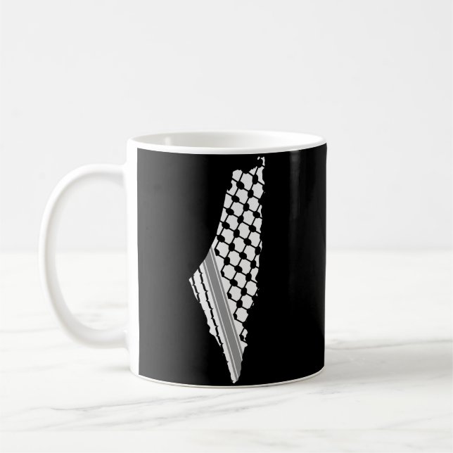 Caneca De Café Keffiyeh palestino, mapa livre da Palestina Kufiya (Esquerda)