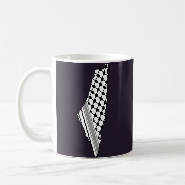 Caneca De Café Keffiyeh palestino, mapa livre da Palestina Kufiya (Esquerda)