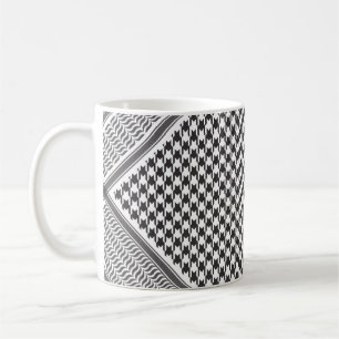 Caneca De Café Keffiyeh preto e branco