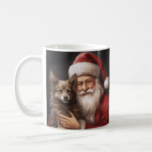 Caneca De Café Kelpie australiano com Papai Noel no Natal
