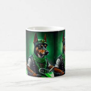 Caneca De Café Kelpie australiano pilotando bicicleta no Dia de S