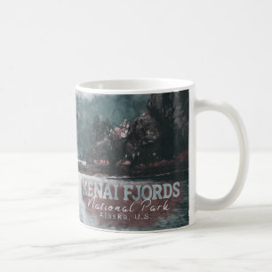CANECA DE CAFÉ KENAI FJORDS WATERCOLOR - ALASKA EUA