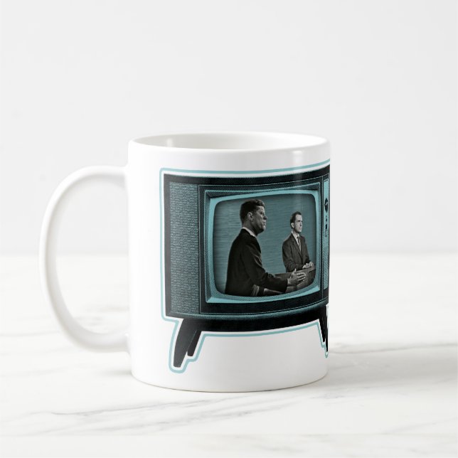 Caneca De Café Kennedy Nixon 1960 TV Debate (Esquerda)