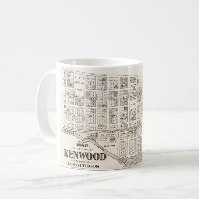 Caneca De Café Kenwood California Map MUG (Frente Esquerda)