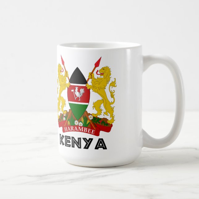 Caneca De Café KENYA - emblema/bandeira/brasão/símbolo (Direita)