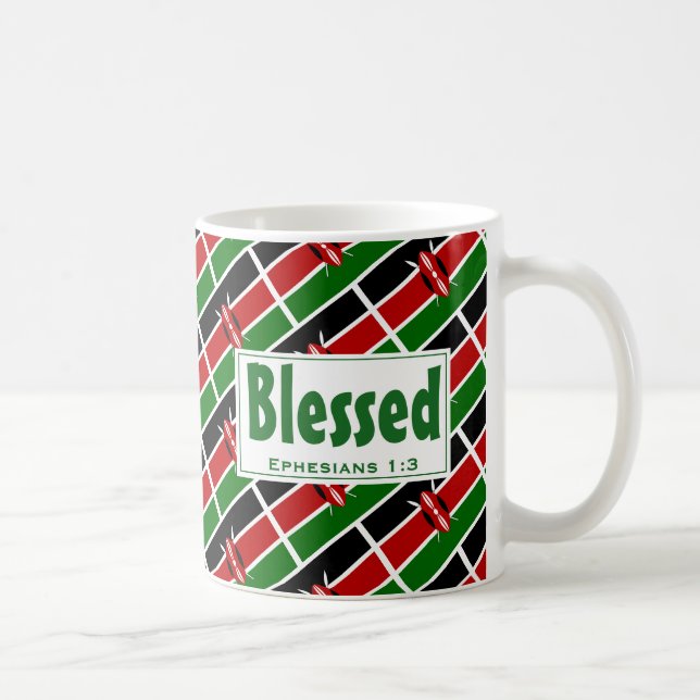 Caneca De Café KENYA FLAG - Escritura Personalizada do Queniano B (Direita)