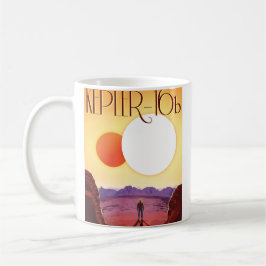 Caneca De Café Kepler-16b: Pôr do Sol Solar Binário Arte Espacial