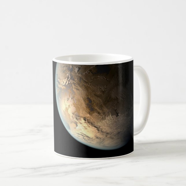 Caneca De Café Kepler-186f Orbitando Uma Estrela Distante. (Frente Esquerda)