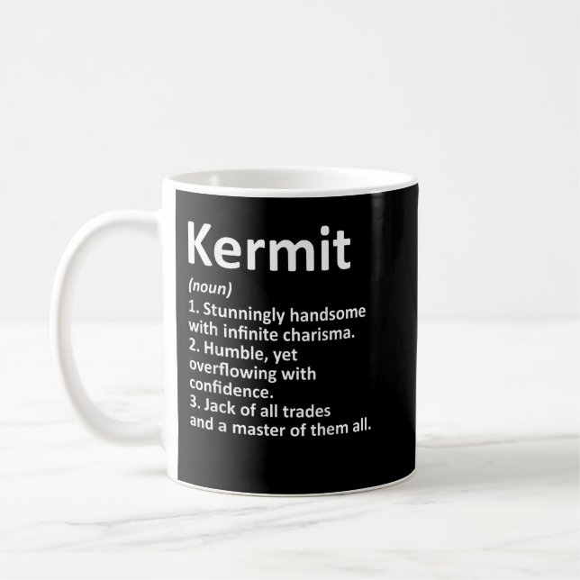 Caneca De Café KERMIT Definição Nome Personalizado Funny Birthday (Esquerda)