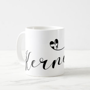 Caneca De Café Kernow Flag em Heart, Cornish, Cornwall