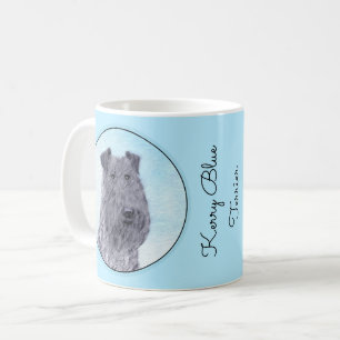 Caneca De Café Kerry Blue Terrier pintando uma pintura cãozinha o