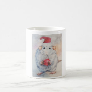 Caneca De Café Kerst Schattige Muis met rode kerstboom speelgoed