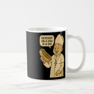 Caneca De Café Ketchup Em Um Cachorro É Um Cachorro Quente Do Pap