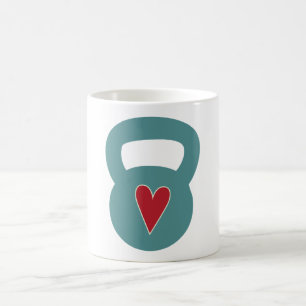 Caneca De Café Kettlebell com um coração
